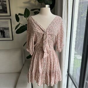 Faithfull the Brand Pink Floral Mini Dress